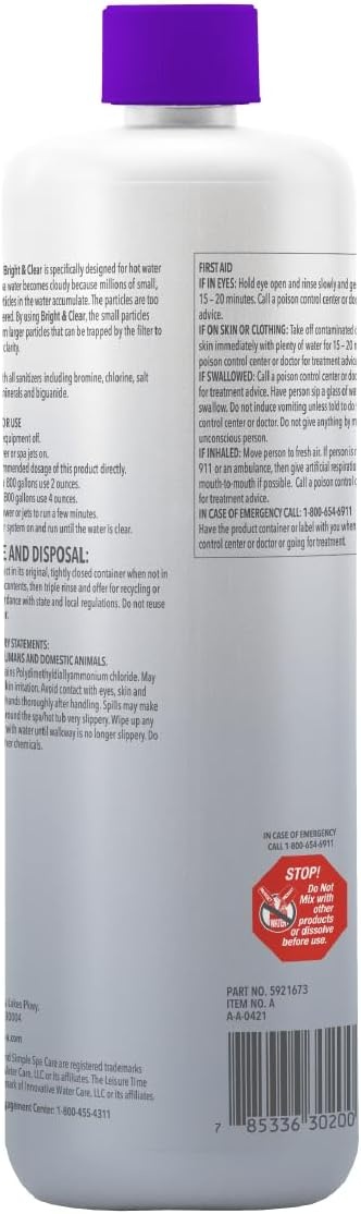 image:imageLeisure Time A Spa Bright and Clear Clarifying Formula for Enhanced Water Clarity and Filter Performance in Spas 2lbs1Pack