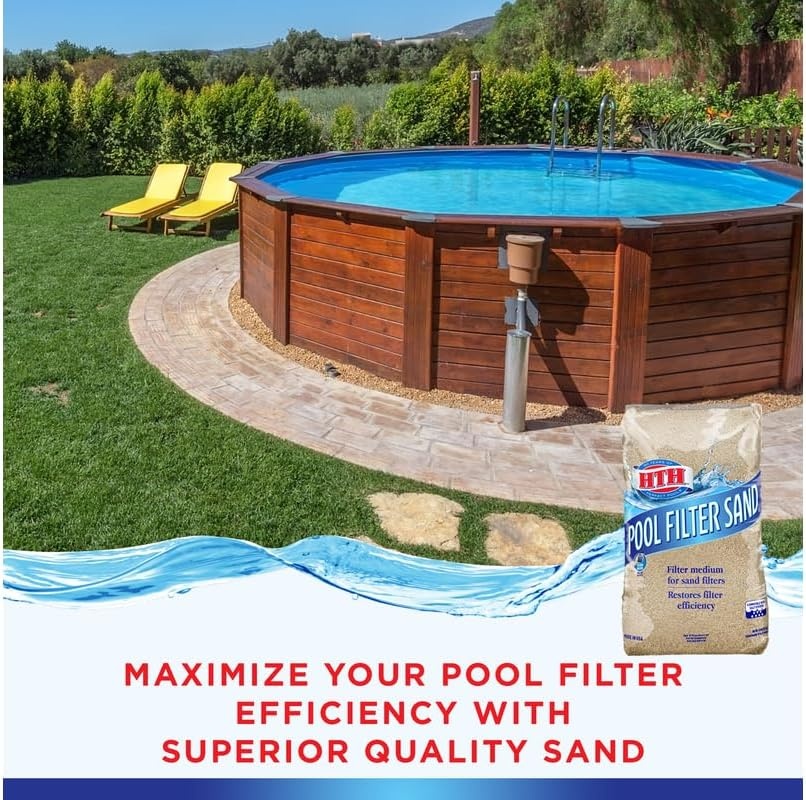 image:imageHTH 67120 Swimming Pool Care Pool Filter Sand 50lb  HighQuality Filtration Media for Clean Water