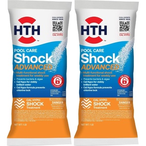 image:imageHTH 52035 Swimming Pool Care Shock Advanced Swimming Pool Chemical Cal Hypo Formula 1lb1 Count Pack of 2