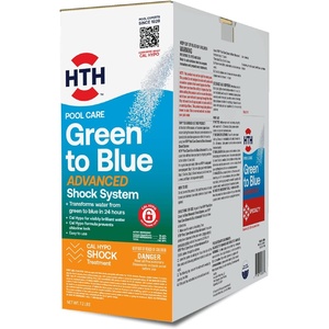image:imageHTH 52038 Swimming Pool Care Green to Blue Advanced Shock System 2Step Swimming Pool Care Solution 1 KitNo Size