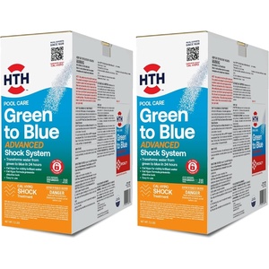 image:imageHTH 52038 Swimming Pool Care Green to Blue Advanced Shock System 2Step Swimming Pool Care Solution 1 KitNo Size Pack of 2
