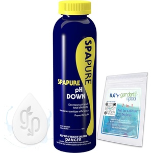 image:imageSpaPure pH Down 24 Oz Includes My Garden Pool 20 Ct Test Strips amp Scum Sponge  Lowers pH amp Alkalinity for Balanced Clear Spa Water